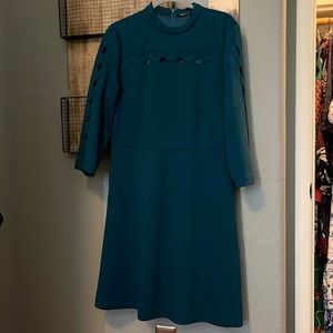 Elie Tahari cut out teal dress size 14